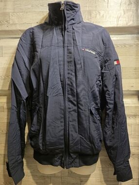 Tommy Hilfiger Men's Navy High-Collar Bomber Jacket
